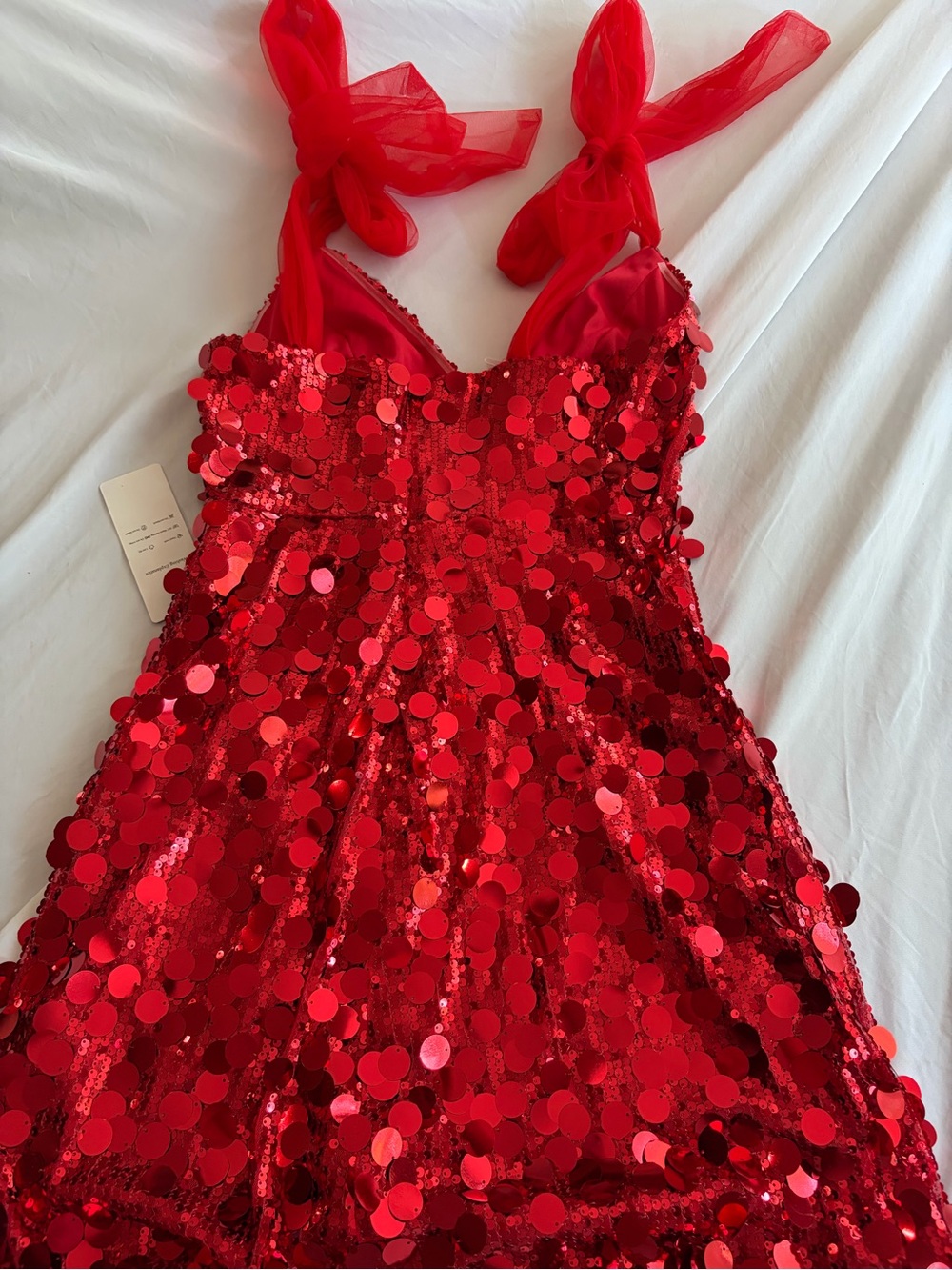 Sequin Mini Dress - Red - Picture 3 of 12